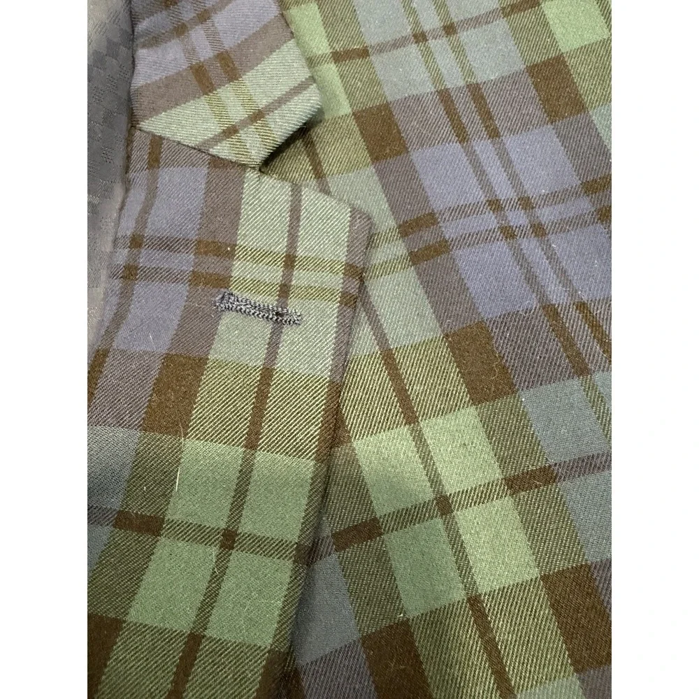 Bocaccio Uomo 48R Black Watch Tartan 2 Button Sport Coat Blazer